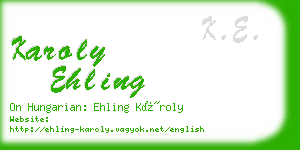 karoly ehling business card